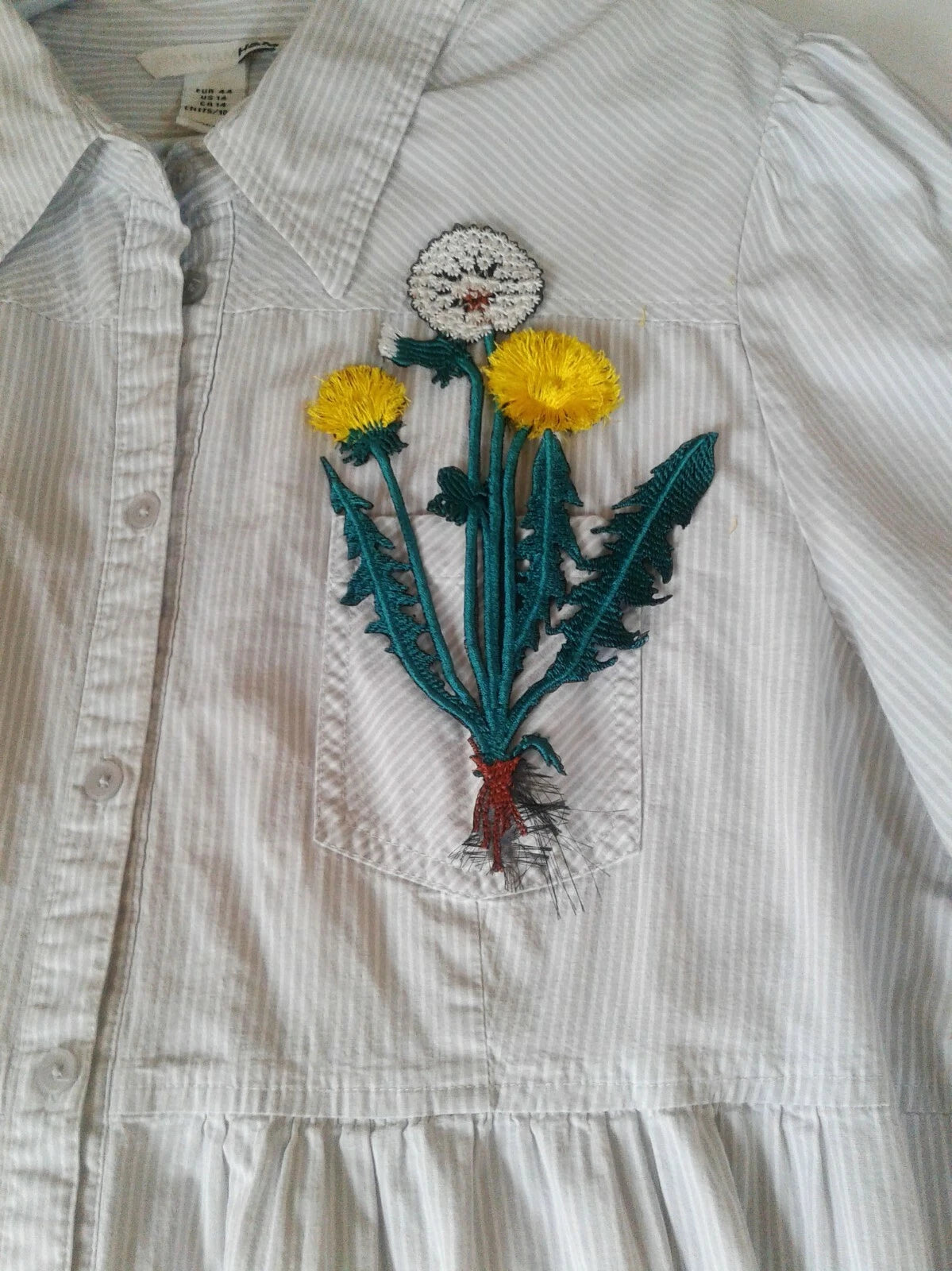 Dandelion Flower Handmade Embroidered Patch