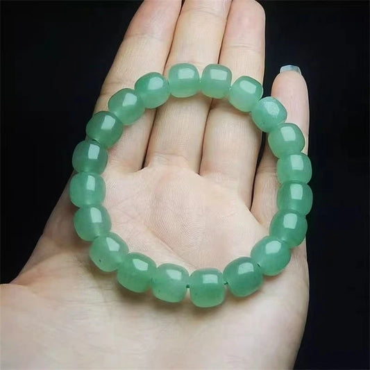 10-9mm Natural Dongling Jade Green Women's Bracelet