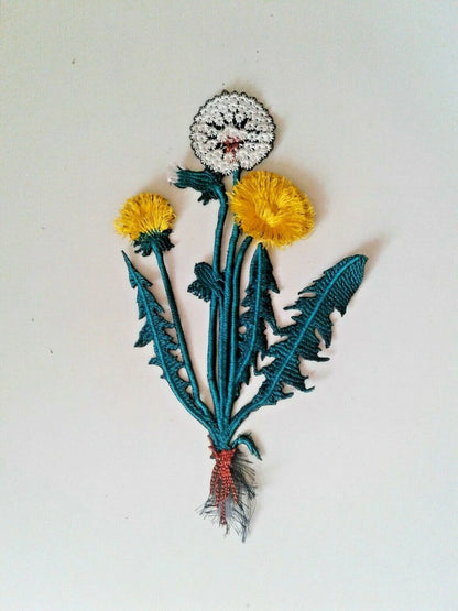 Dandelion Flower Handmade Embroidered Patch