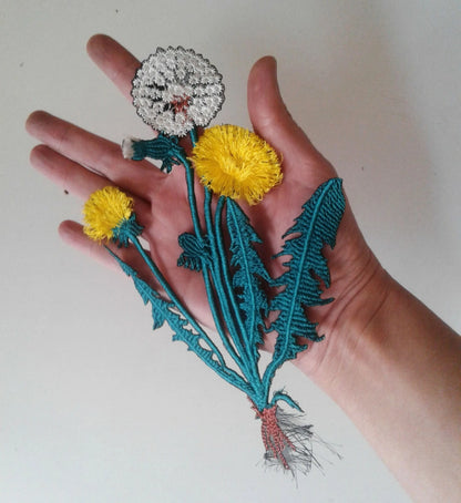 Dandelion Flower Handmade Embroidered Patch