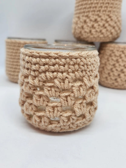 Handmade Crochet Covers for Oui Yogurt Jars – Set of 5 | Candle Holder, Succulent Pot & Catchall