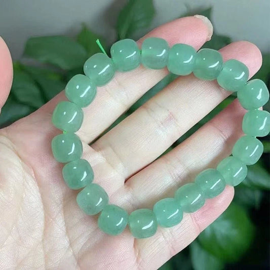 10-9mm Natural Dongling Jade Green Women's Bracelet