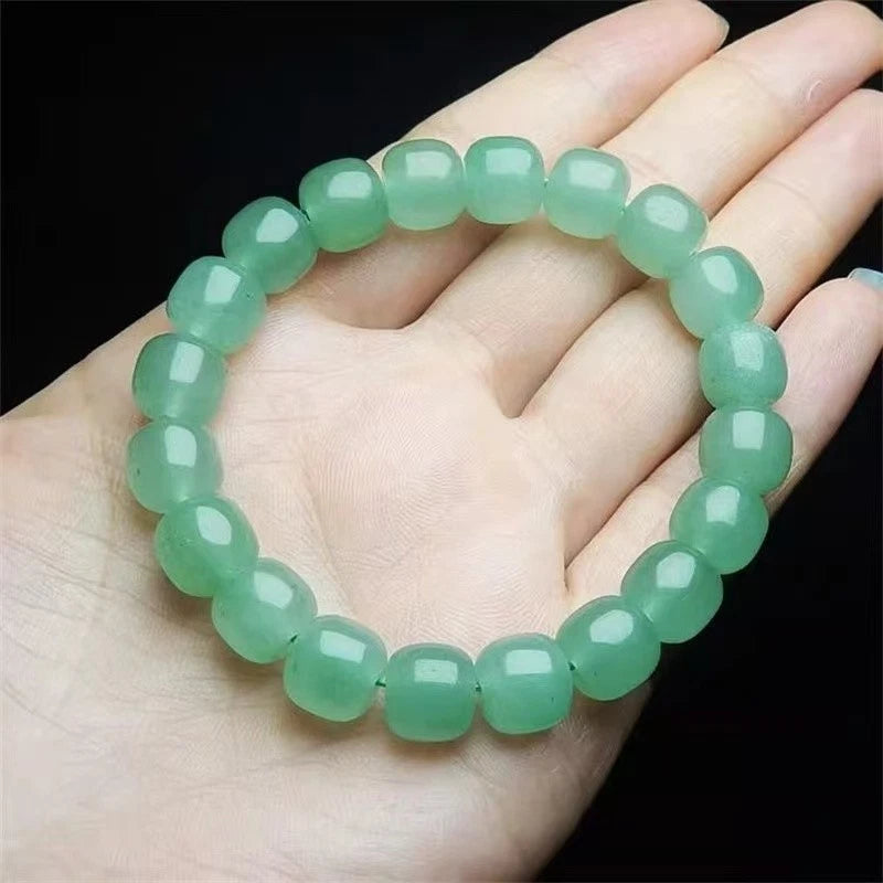 10-9mm Natural Dongling Jade Green Women's Bracelet