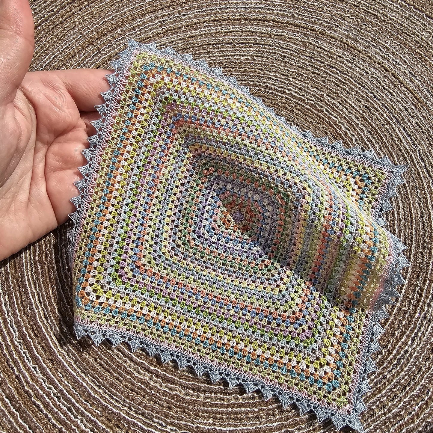 Cotton Dollhouse Bedspread Scale 1:12 – Crochet Miniature for Collectors