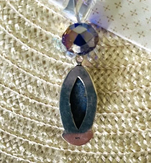 Picture of Handmade Blue Lapis Beaded Bag Charm - Artisan Purse Accessory - One of a Kind Keychain
